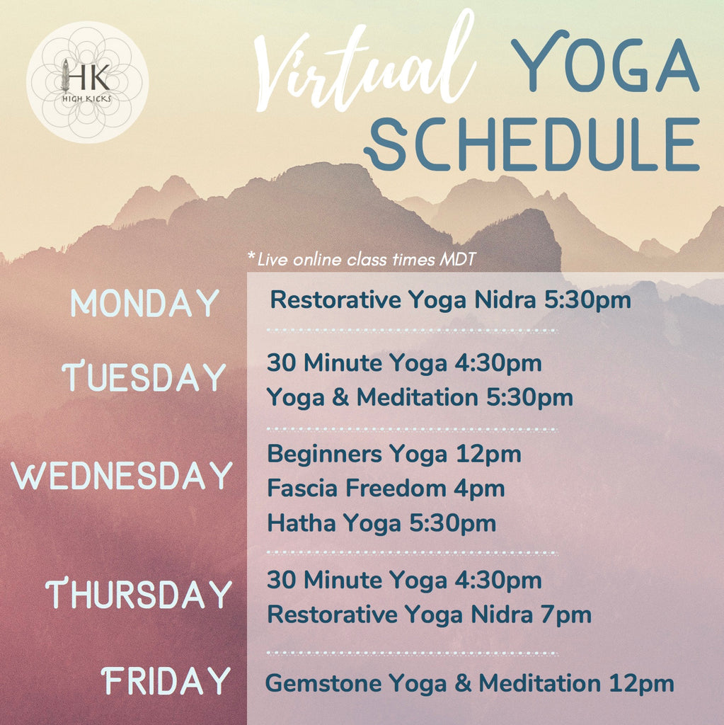 2020 LIVE Online Yoga Classes - August Schedule