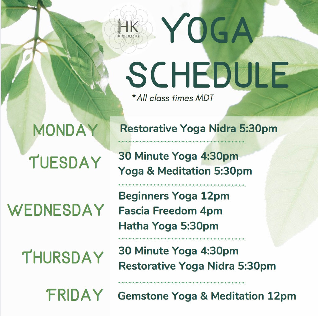 2020 Live Yoga Schedule - Starts June 15!