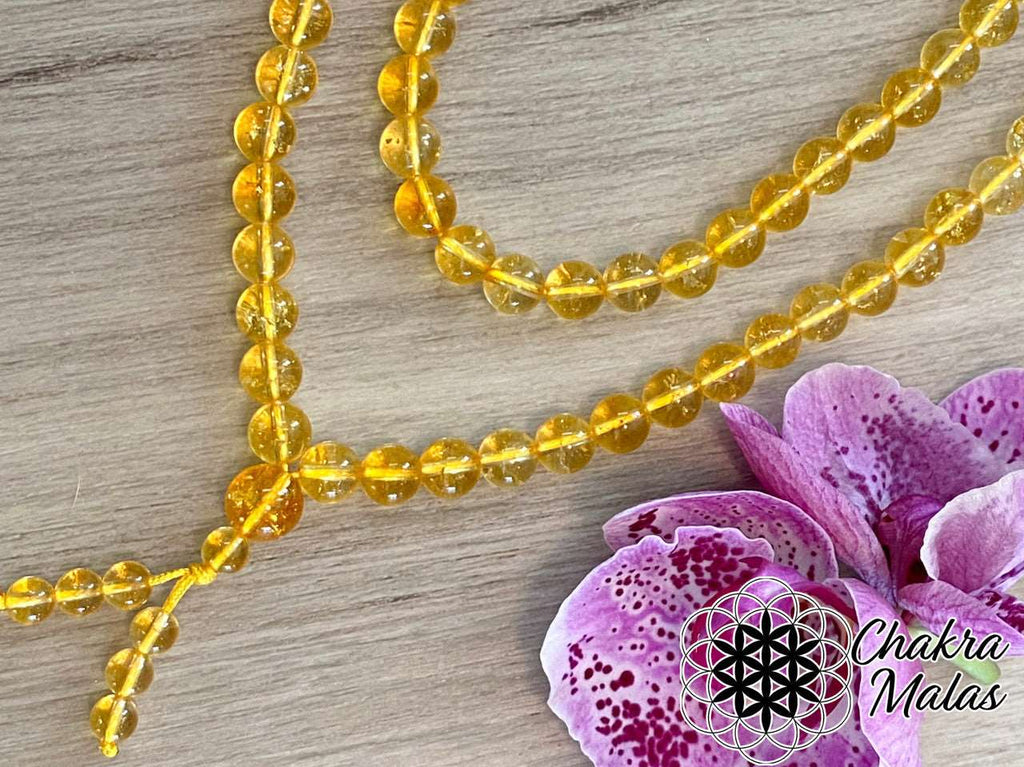 Chakra Malas Citrine 108 Bead Mala Necklace