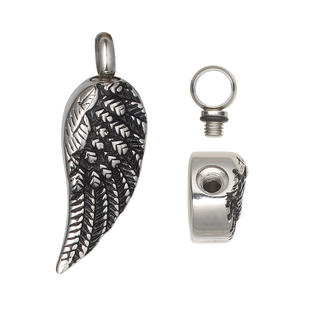 Cremation Jewelry: Single-Sided Wing with Watertight Chamber