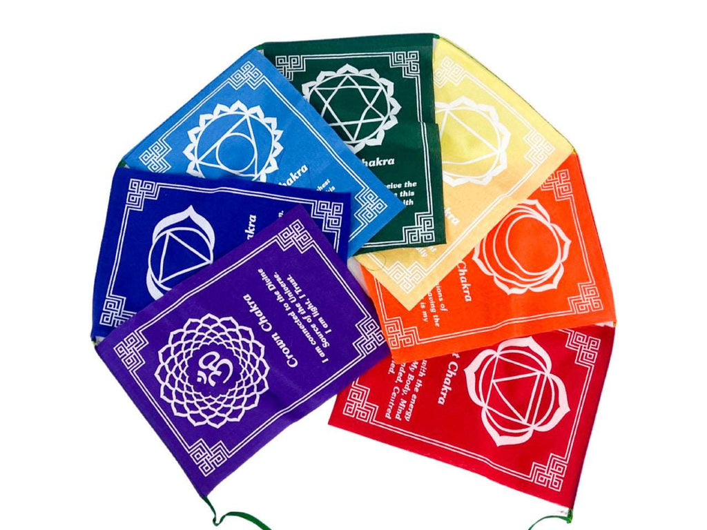 Medium Set of 7 Chakra Prayer Flags